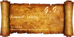 Gamauf Ipoly névjegykártya